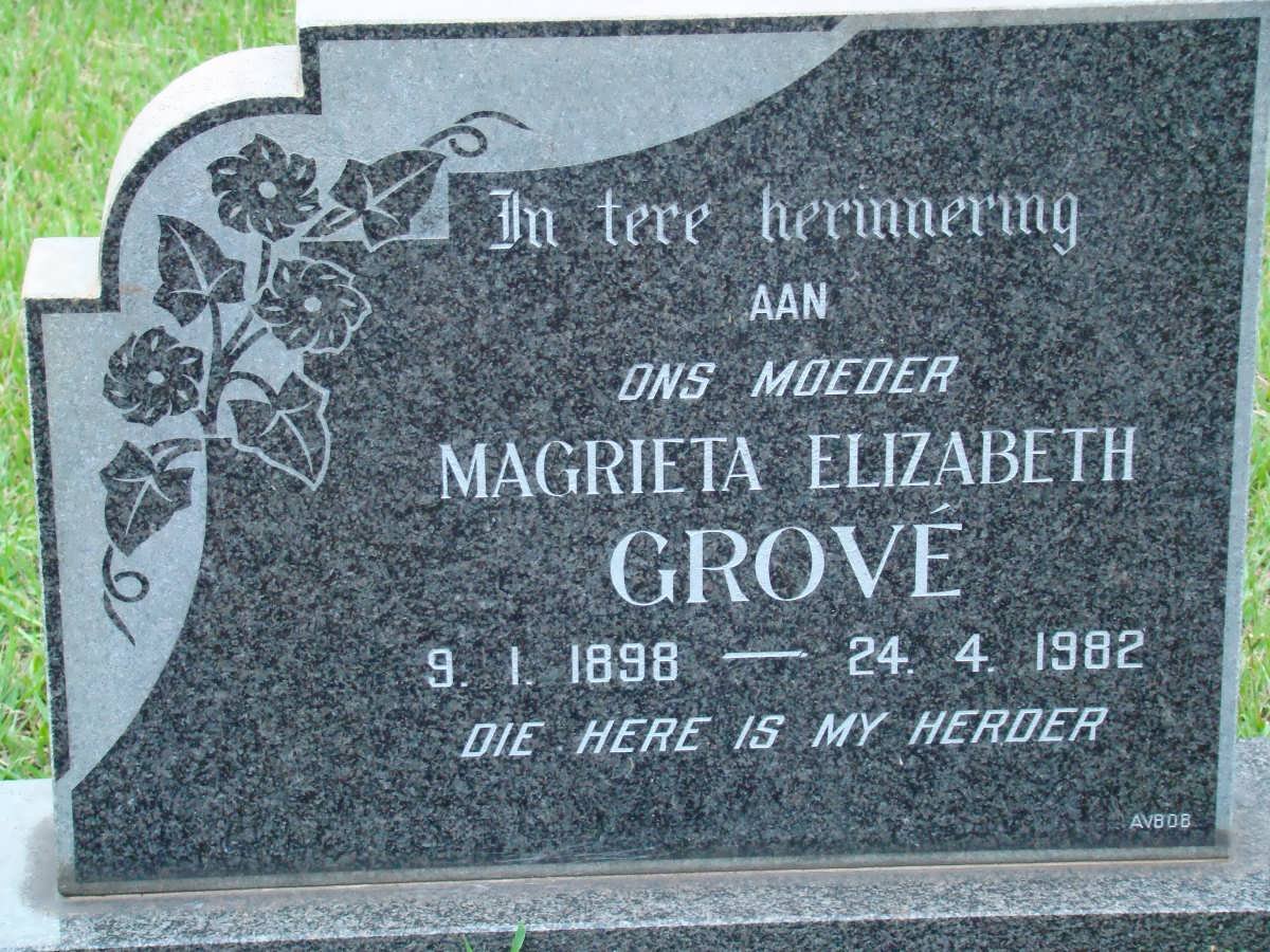 GROVE Magrietha Elizabeth 1898-1982