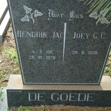GOEDE Hendrik Jac, De 1911-1978 &amp; Joey G. 1929-