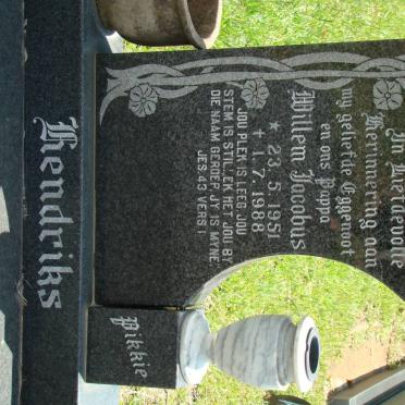 HENDRIKS Willem Jacobus 1951-1988