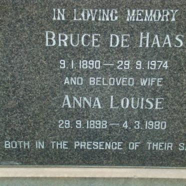 HAAS Bruce, de 1890-1974 &amp; Anna Louise 1898-1980
