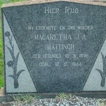 HATTINGH Magaretha J.A. nee FOURIE 1896-1944