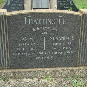 HATTINGH Jan M. 1917-1965 &amp; Susanna E. 1919-1977