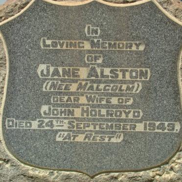 HOLROYD Jane Alston nee MALCOLM -1949