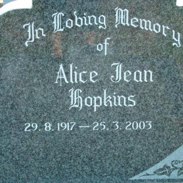 HOPKINS Alice Jean 1917-2003
