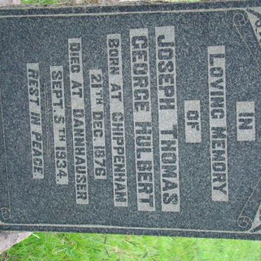 HULBERT Joseph Thomas George 1876-1934