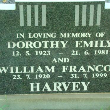 HARVEY William Francois 1920-1999 &amp; Dorothy Emily 1923-1981