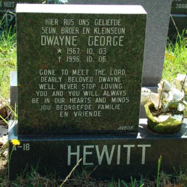 HEWITT Dwayne George 1967-1996