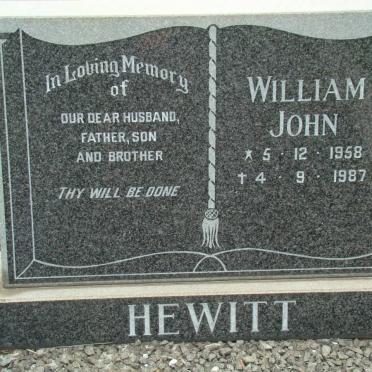 HEWITT William John 1958-1987