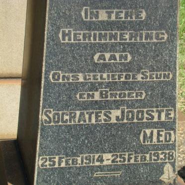 JOOSTE Socrates 1914-1938