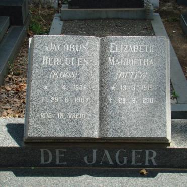 JAGER Jacobus Hercules, de 1905-1987 &amp; Elizabeth Magrietha 1915-2001