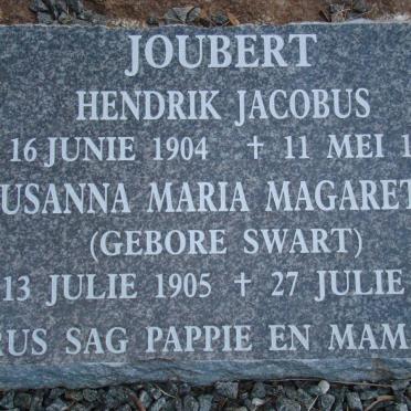 JOUBERT Hendrik Jacobus 1904-1965 &amp; Susanna Maria Magaretha SWART 1905-2006