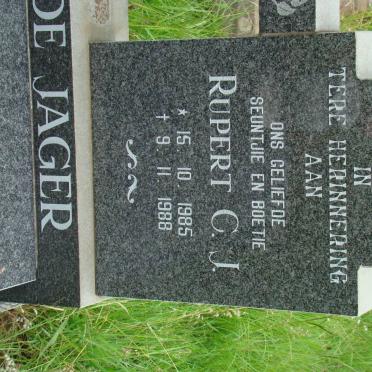 JAGER Rupert C.J., de 1985-1988