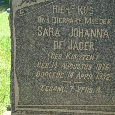 JAGER Sara Johanna, de nee KORSTEN 1876-1952