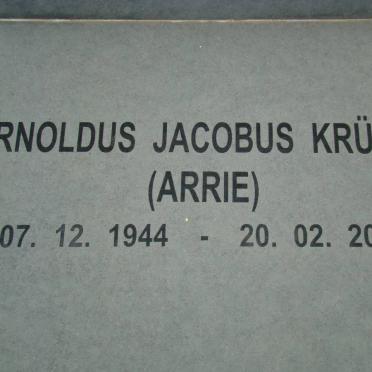 KRUGER Arnoldus Jacobus 1944-2006