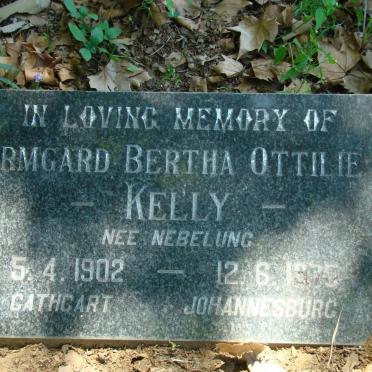 KELLY Irmgard Bertha Ottilie nee NEBELUNG 1902-19?5