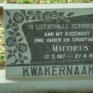 KWAKERNAAK Mattheus 1917-1979