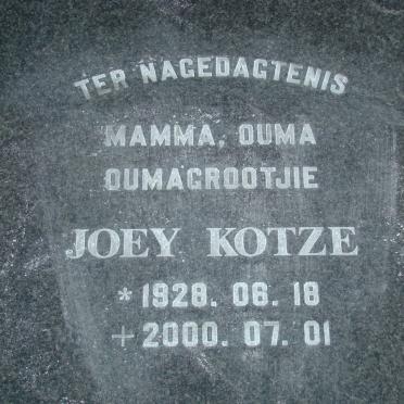 KOTZE Joey 1928-2000
