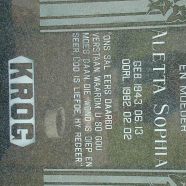 KROG Aletta Sophia 1943-1982