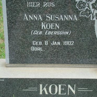 KOEN Anna Susanna nee EBERSOHN 1902-