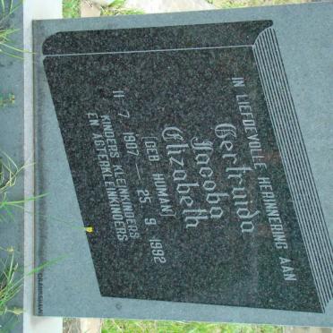 KLERK Gertruida Jacoba Elizabeth, de nee HUMAN 1907-1992