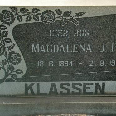 KLASSEN Magdalena J.P. 1894-1978