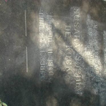 KOCK Susara Sophia, de 1940-1984