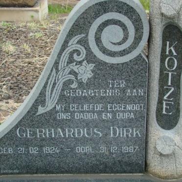 KOTZE Gerhardus Dirk 1924-1987
