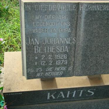 KAHTS Jan Johannes Bethesda 1926-1979