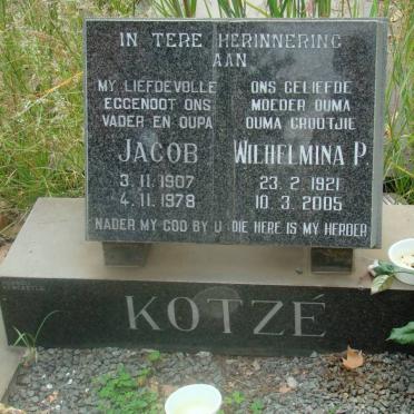 KOTZÉ Jacob 1907-1978 &amp; Wilhelmina P. 1921-2005