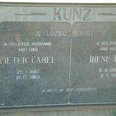 KUNZ Pieter Carel 1897-1968 &amp; Irene Doris 1910-1989