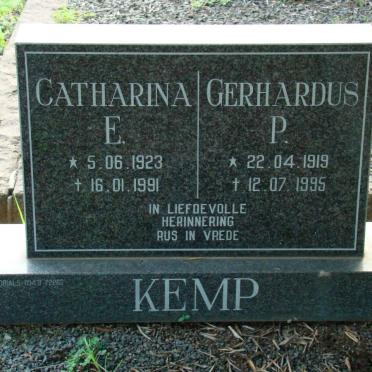 KEMP Gerhardus P. 1919-1995 &amp; Catharina E. 1923-1991