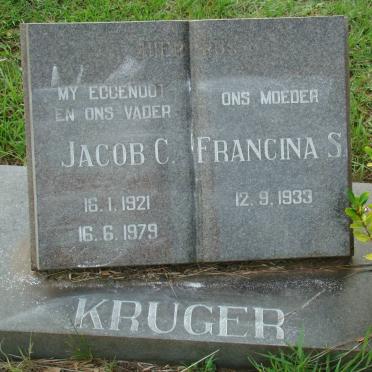 KRUGER Jacob C. 1921-1979 &amp; Francina S. 1933-