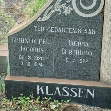 KLASSEN Christoffel Jacobus 1920-1974 &amp; Jacoba Gertruida 1922-