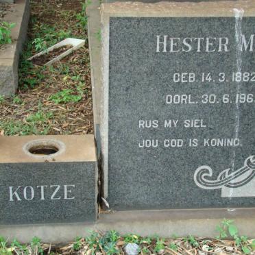 KOTZE Jan N.P. 1881-1964 &amp; Hester M.M. 1882-1962 