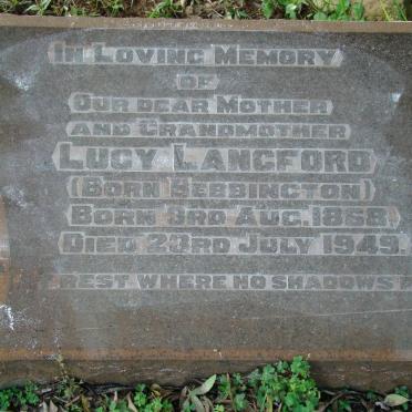 LANGFORD Lucy nee BEBBINGTON 1868-1949