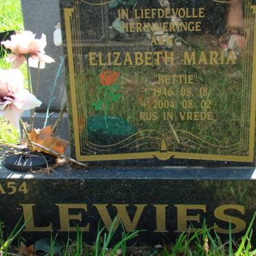 LEWIES Elizabeth Maria 1946-2004