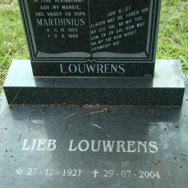 LOUWRENS Marthinus 1923-1985 &amp; Lieb LOUWRENS 1921-2004
