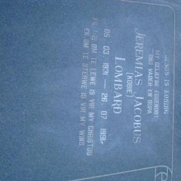 LOMBARD Jeremias Jacobus 1931-1991