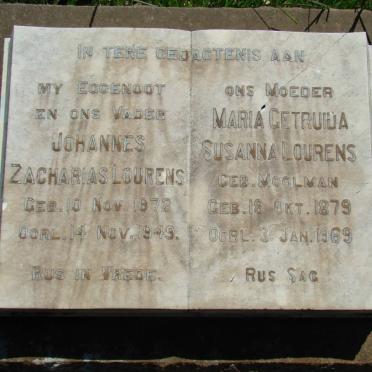 LOURENS Johannes Zacharias 1872-1949 &amp; Maria Getruida Susanna MOOLMAN 1879-1969