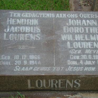 LOURENS Hendrik Jacobus 1866-1944 &amp; Johanna Dorothea Wilhelmina MEYER 1871-1958