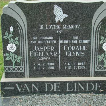 LINDE Jasper Eigelaar, van de 1938-1988 &amp; Coralie Glynis 1945-2005