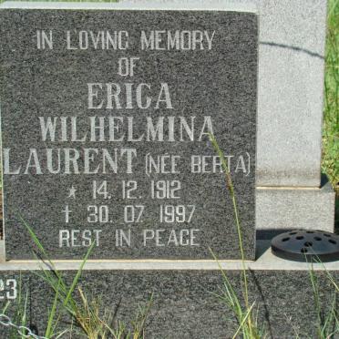LAURENT Erica Wilhelmina nee BERTA 1912-1997