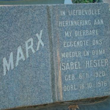 MARX Isabel Hester 1920-1976