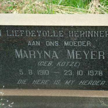 MEYER Maryna nee KOTZE 1910-1978
