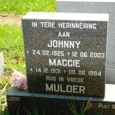 MULDER Johnny 1925-2003 &amp; Maggie 1931-1994