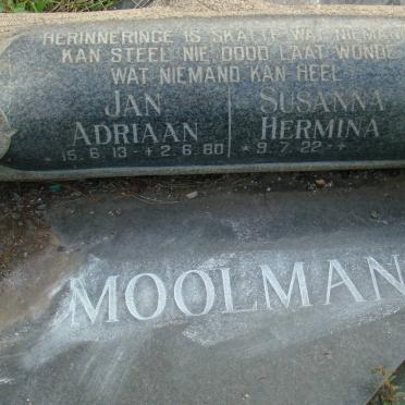 MOOLMAN Jan Adriaan 1913-1980 &amp; Susanna Hermina 1922-