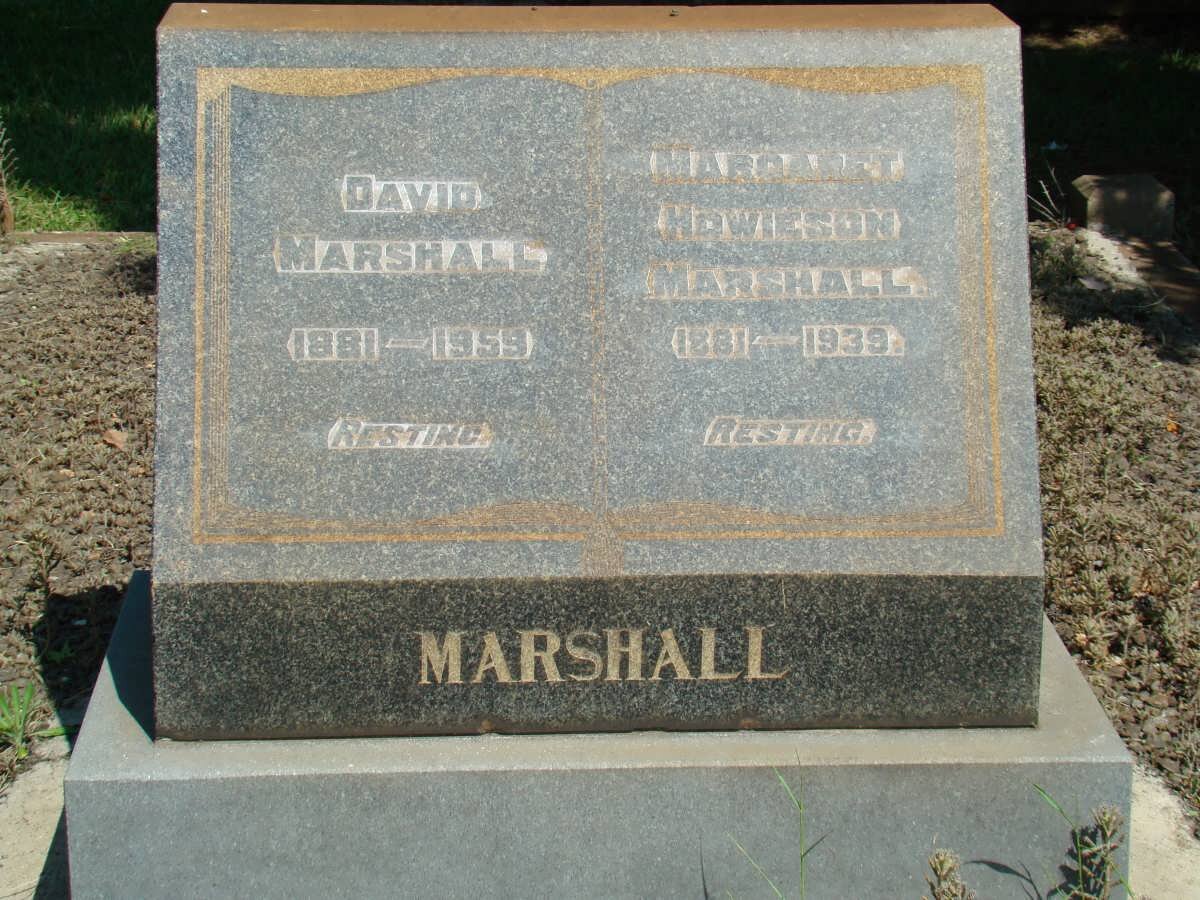 MARSHALL David Marshall 1881-1959 &amp; Margaret HOWIESON 1881-1939