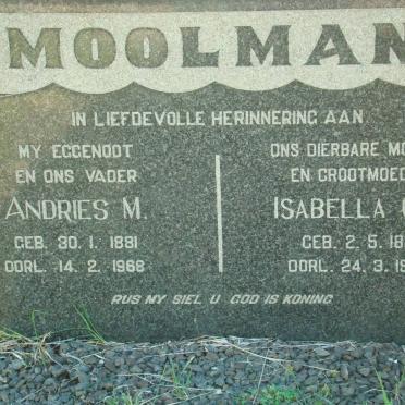 MOOLMAN Andries M. 1881-1968 &amp; Isabella C.C. 1891-1975