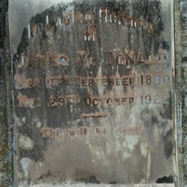 McDONALD James 1880-1922