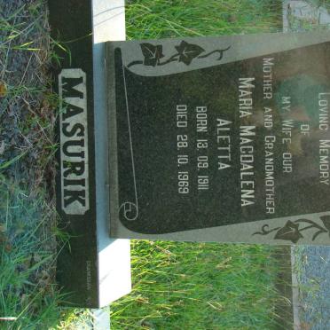 MASURIK Maria Magdalena Aletta 1911-1969